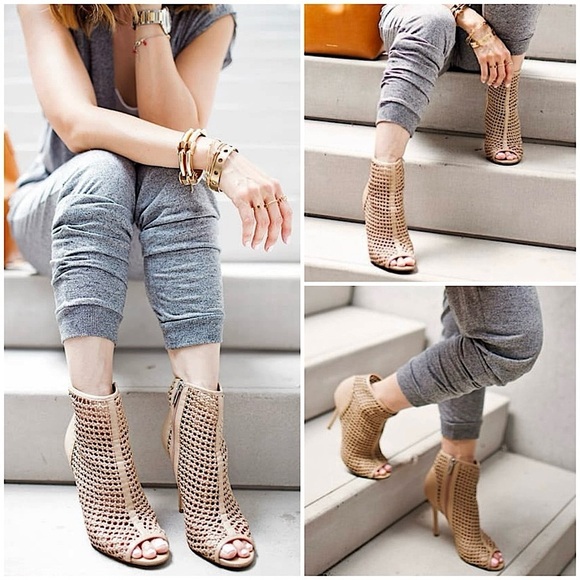 Sam Edelman Aubriana Woven Peep Toe Heel Booties - Picture 5 of 10